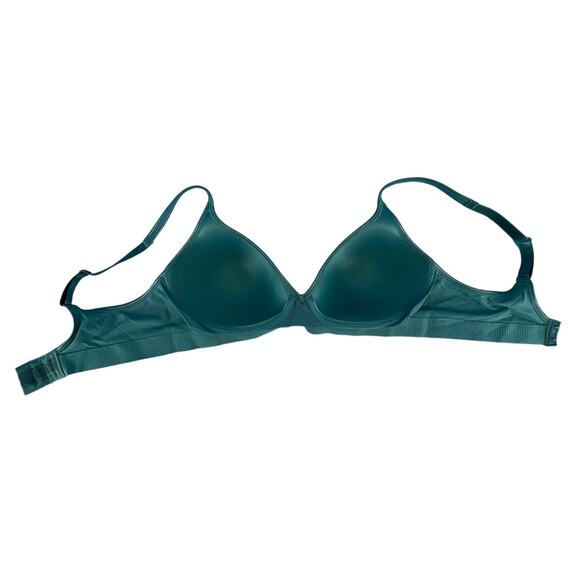 Hanes Wire Free  Padded Tee Shirt Bra Adjustable Straps Medium Turquoise Green - Picture 9 of 11